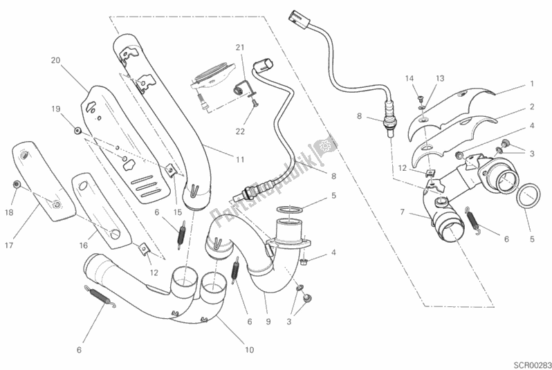 Tutte le parti per il Gruppo Tubo Di Scarico del Ducati Scrambler Icon USA 803 2020